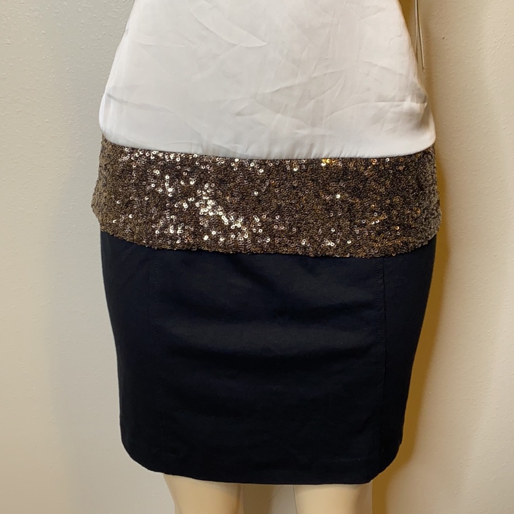 GB SEQUIN BLACK  IVORY BRONZE DRESS SZ 10 - Picture 3 of 8
